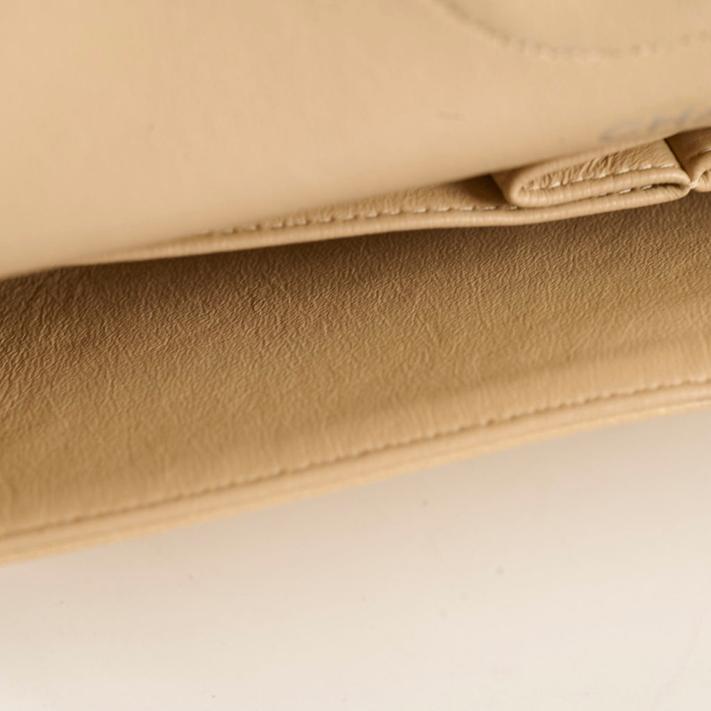 Chanel Medium/Large Caviar Double Classic Flap Beige