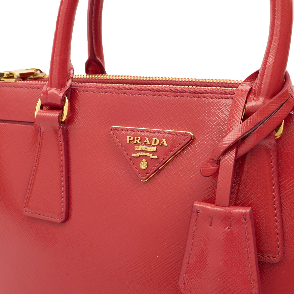 Prada Cross Body Galleria - Small Double Zip Tote in Pink, Leather