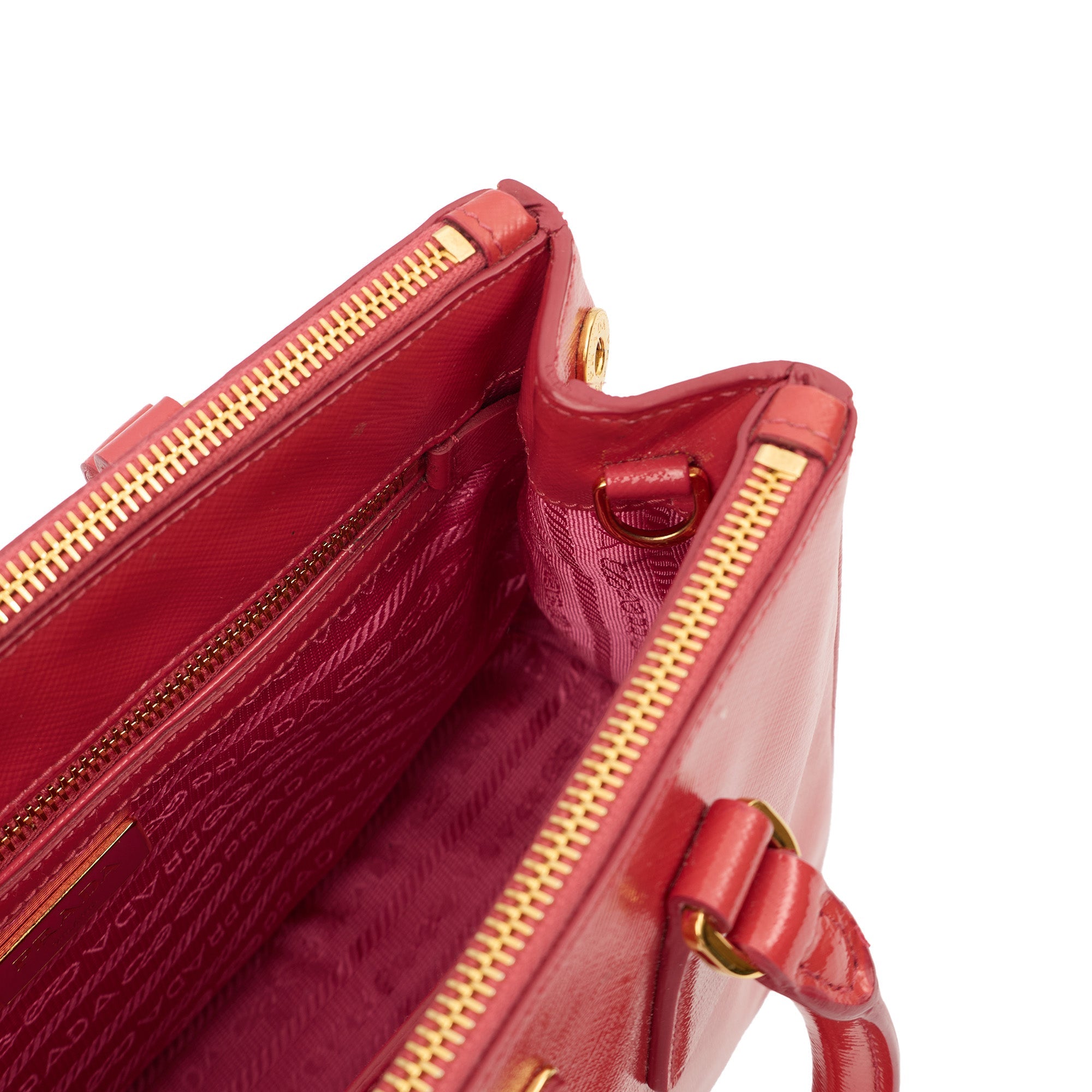 Prada Cross Body Galleria - Small Double Zip Tote in Pink, Leather