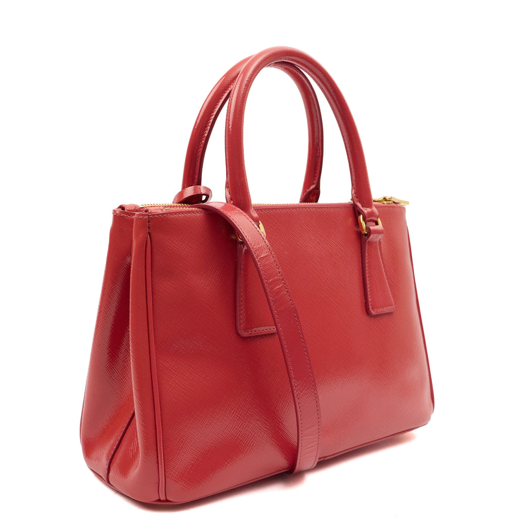 Prada Cross Body Galleria - Small Double Zip Tote in Pink, Leather