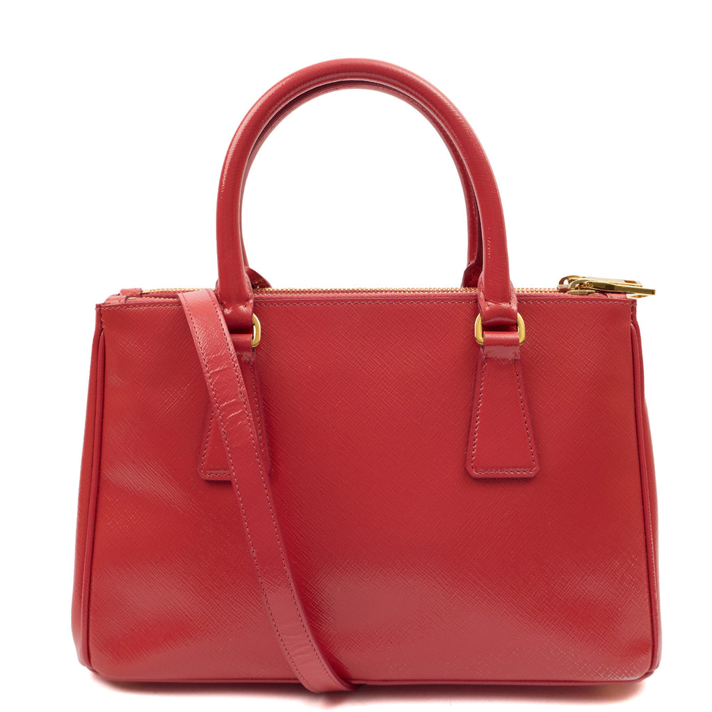 Prada Cross Body Galleria - Small Double Zip Tote in Pink, Leather