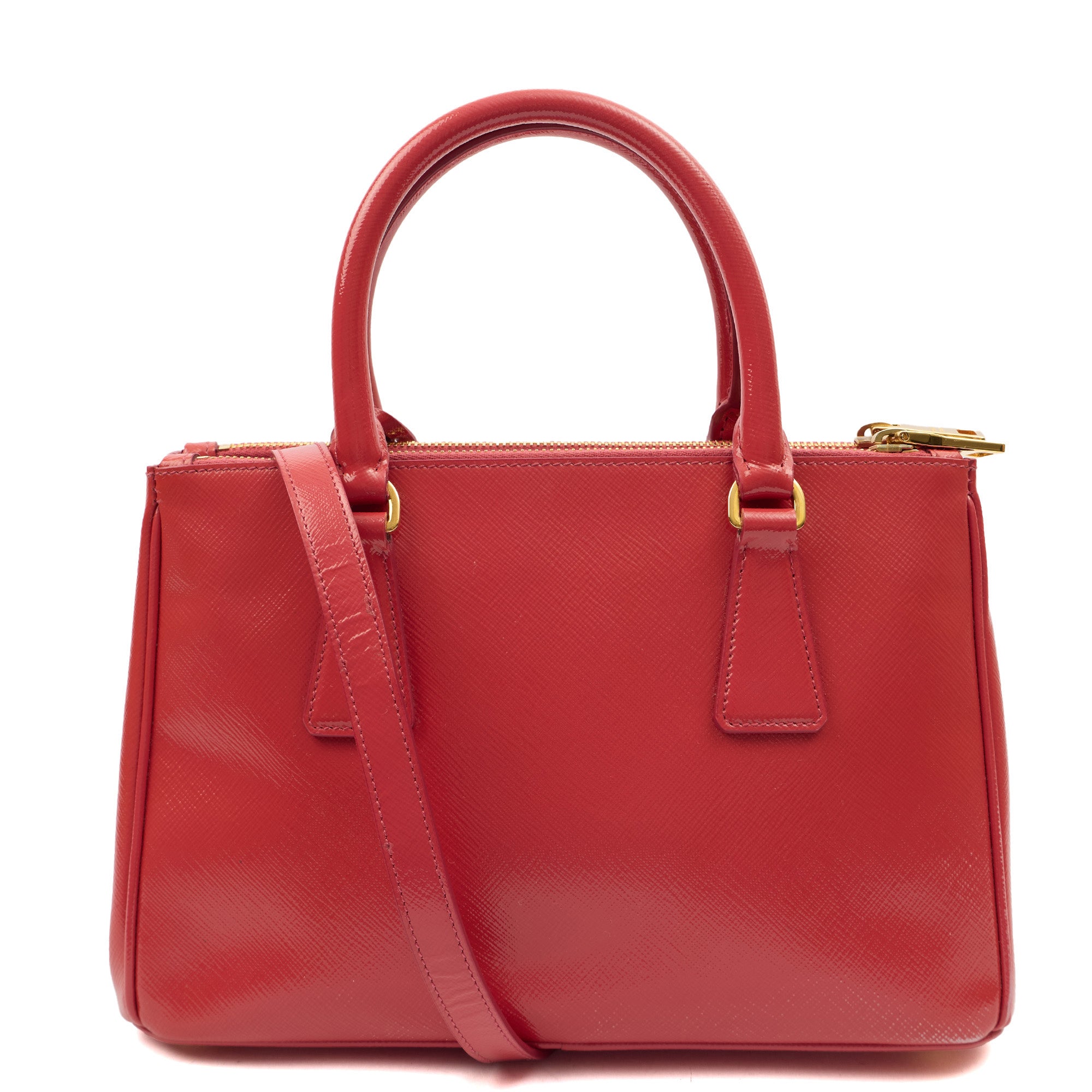 Prada Cross Body Galleria - Small Double Zip Tote in Pink, Leather