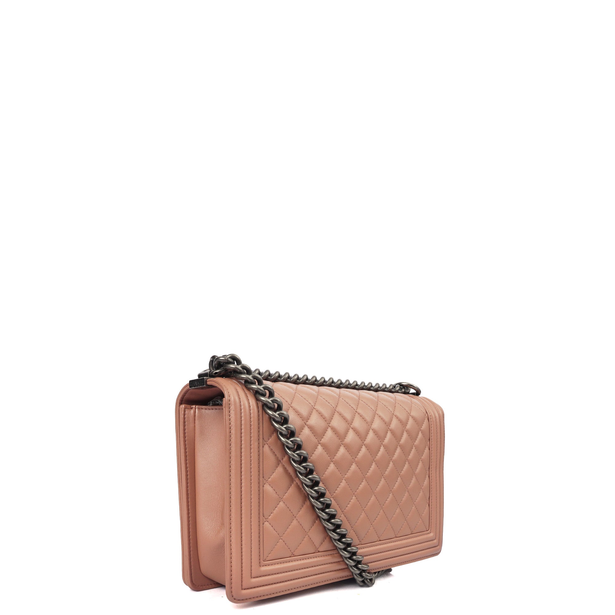Chanel Shoulder Bag Boy - Medium in Pink, Calfskin Leather