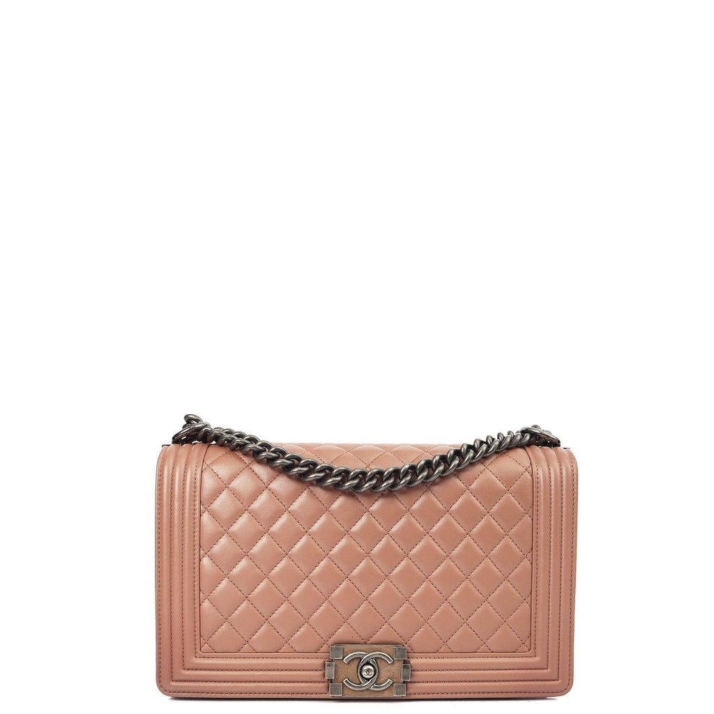 Chanel Shoulder Bag Boy - Medium in Pink, Calfskin Leather