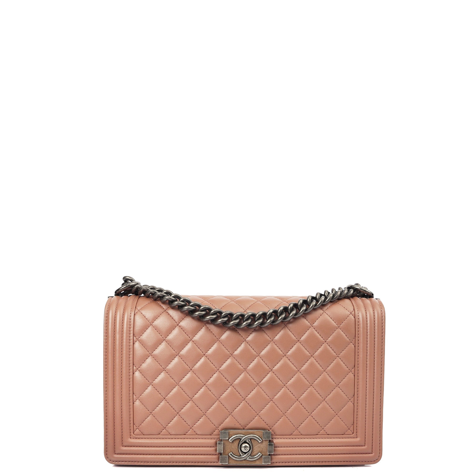 Chanel Shoulder Bag Boy - Medium in Pink, Calfskin Leather