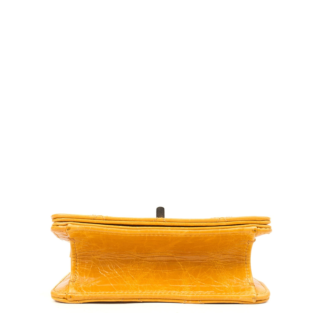 Chanel Top Handle Rita Dome in Yellow, Crinkled Calfskin Leather