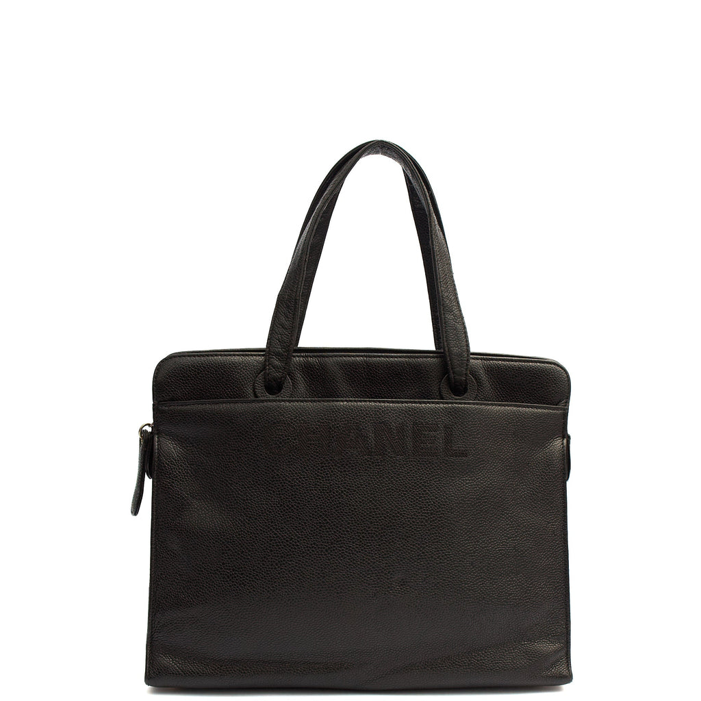 Chanel Tote Vintage Tote in Black, Caviar Leather