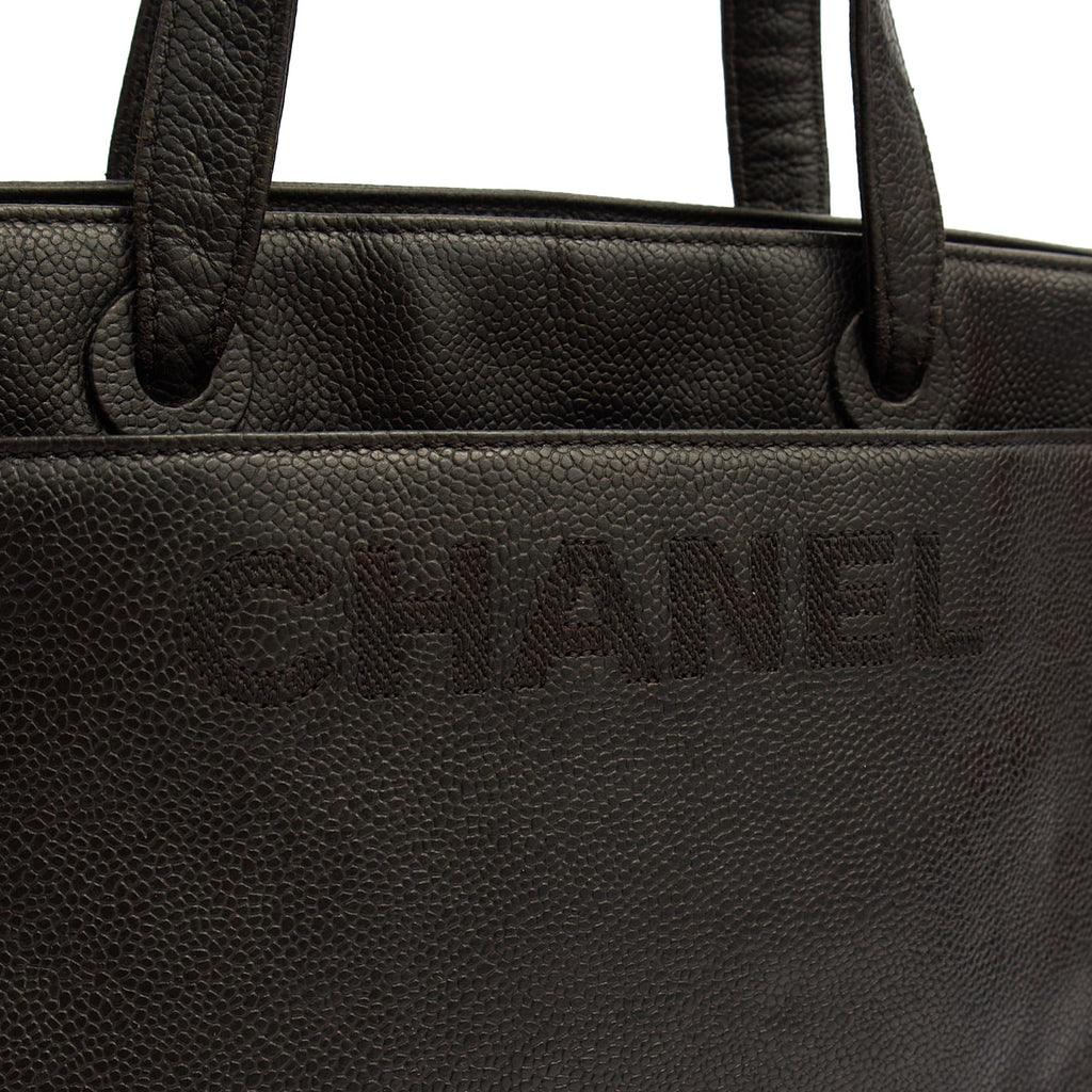 Chanel Tote Vintage Tote in Black, Caviar Leather