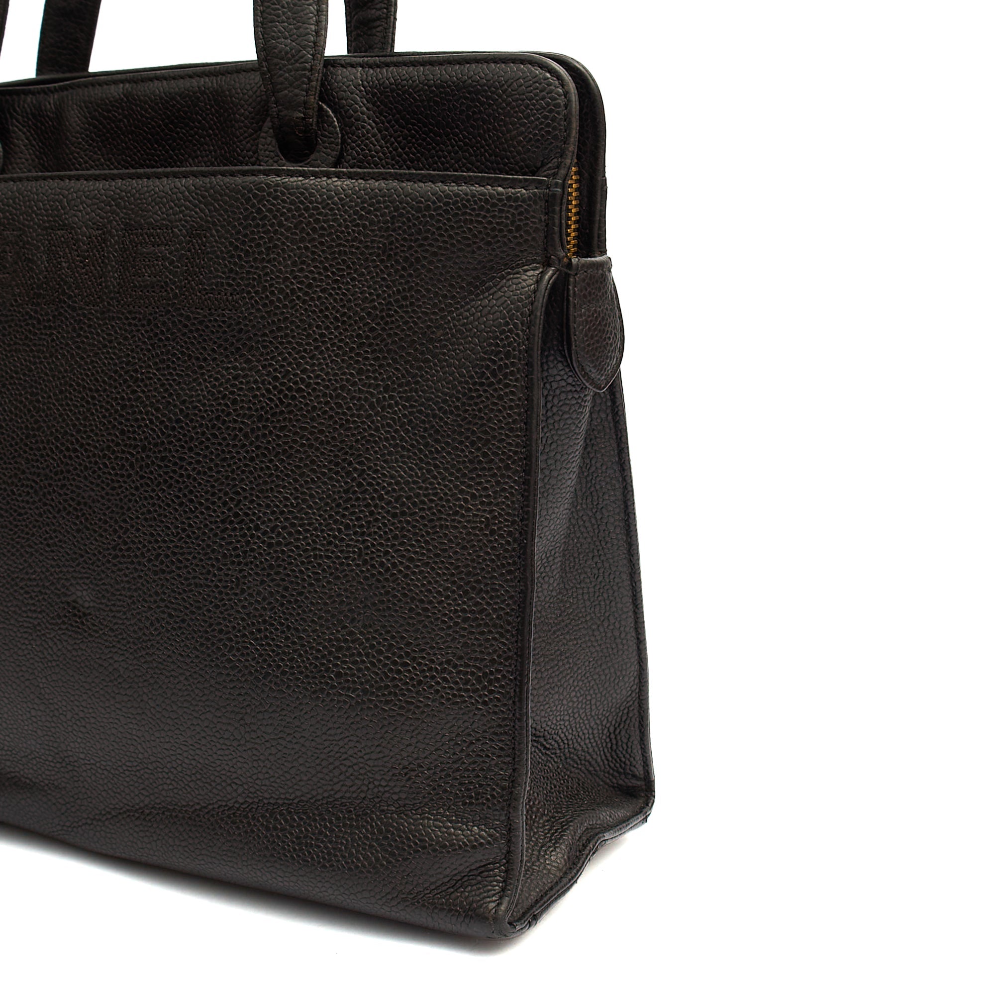 Chanel Tote Vintage Tote in Black, Caviar Leather