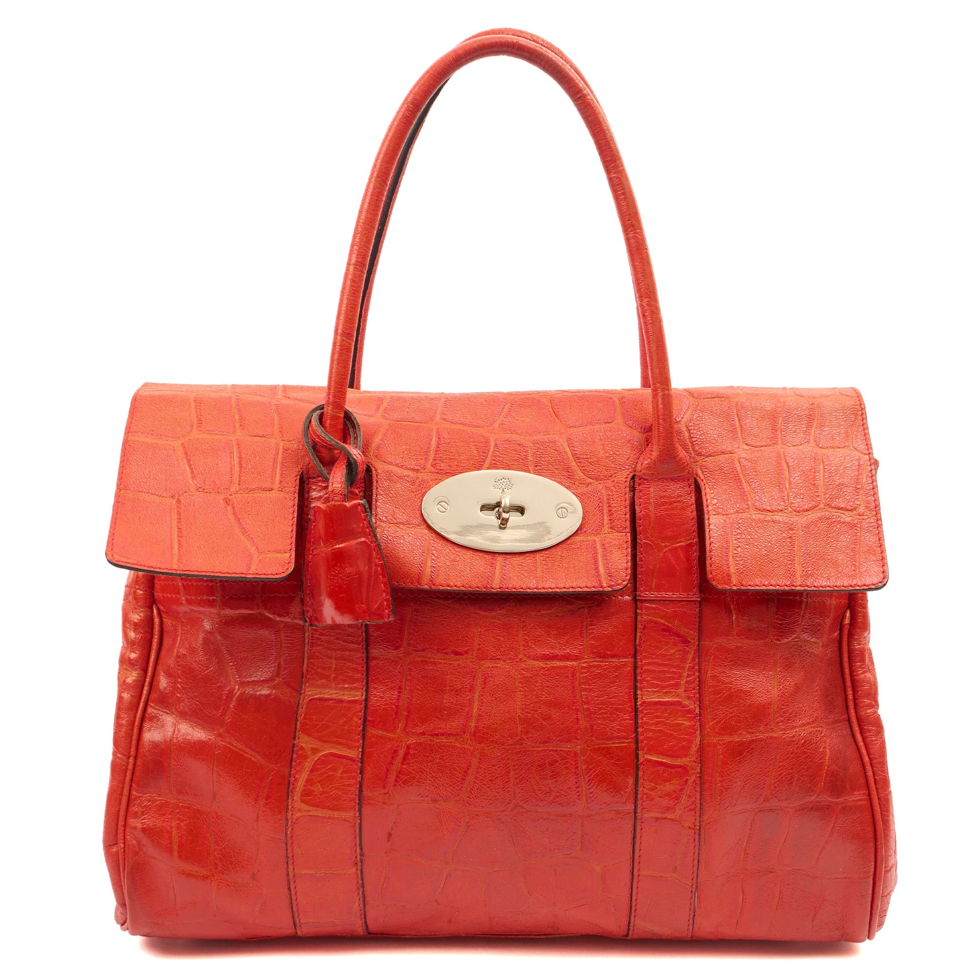 Mulberry Tote Bayswater Heritage in Red, Exotic Effect Leather