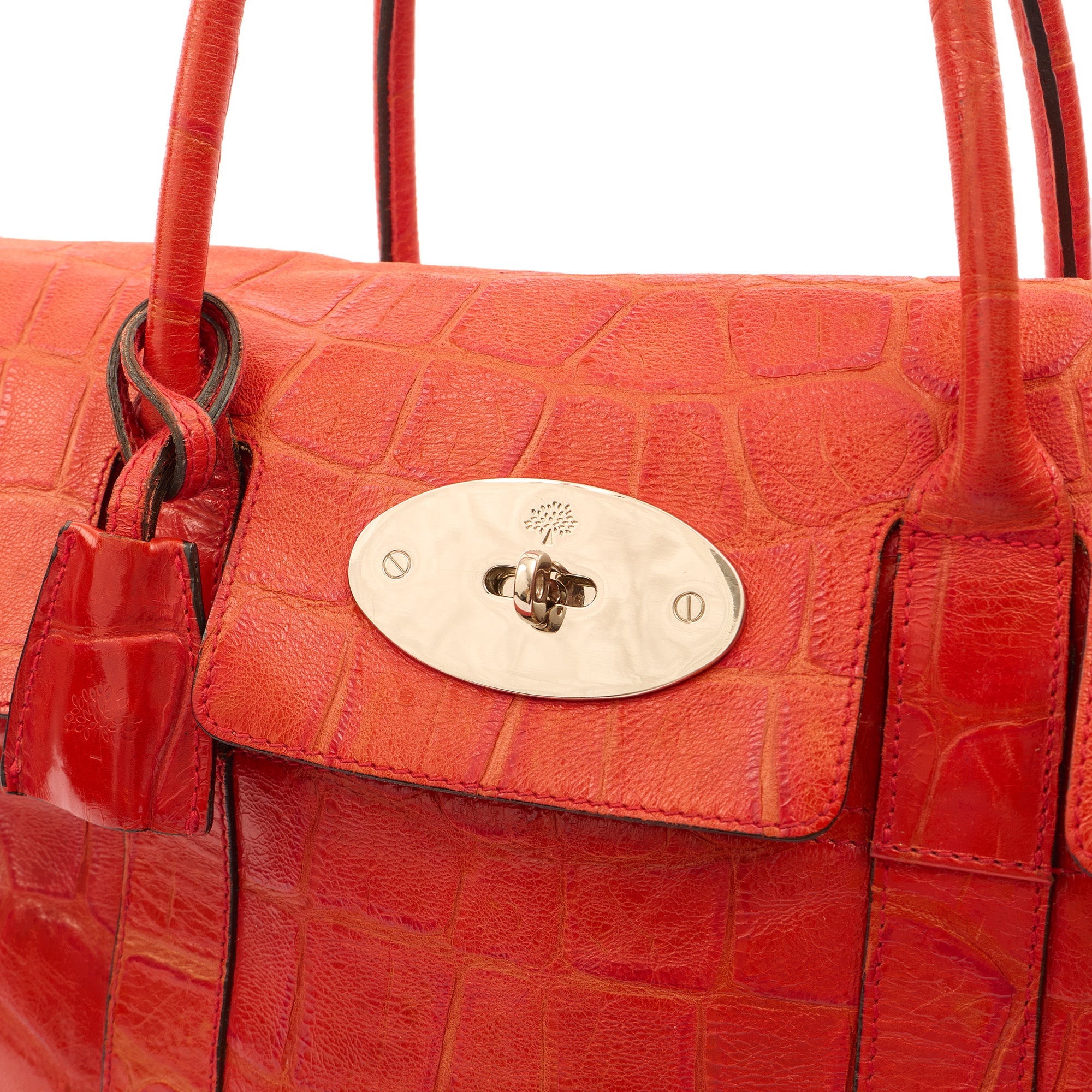 Mulberry Tote Bayswater Heritage in Red, Exotic Effect Leather