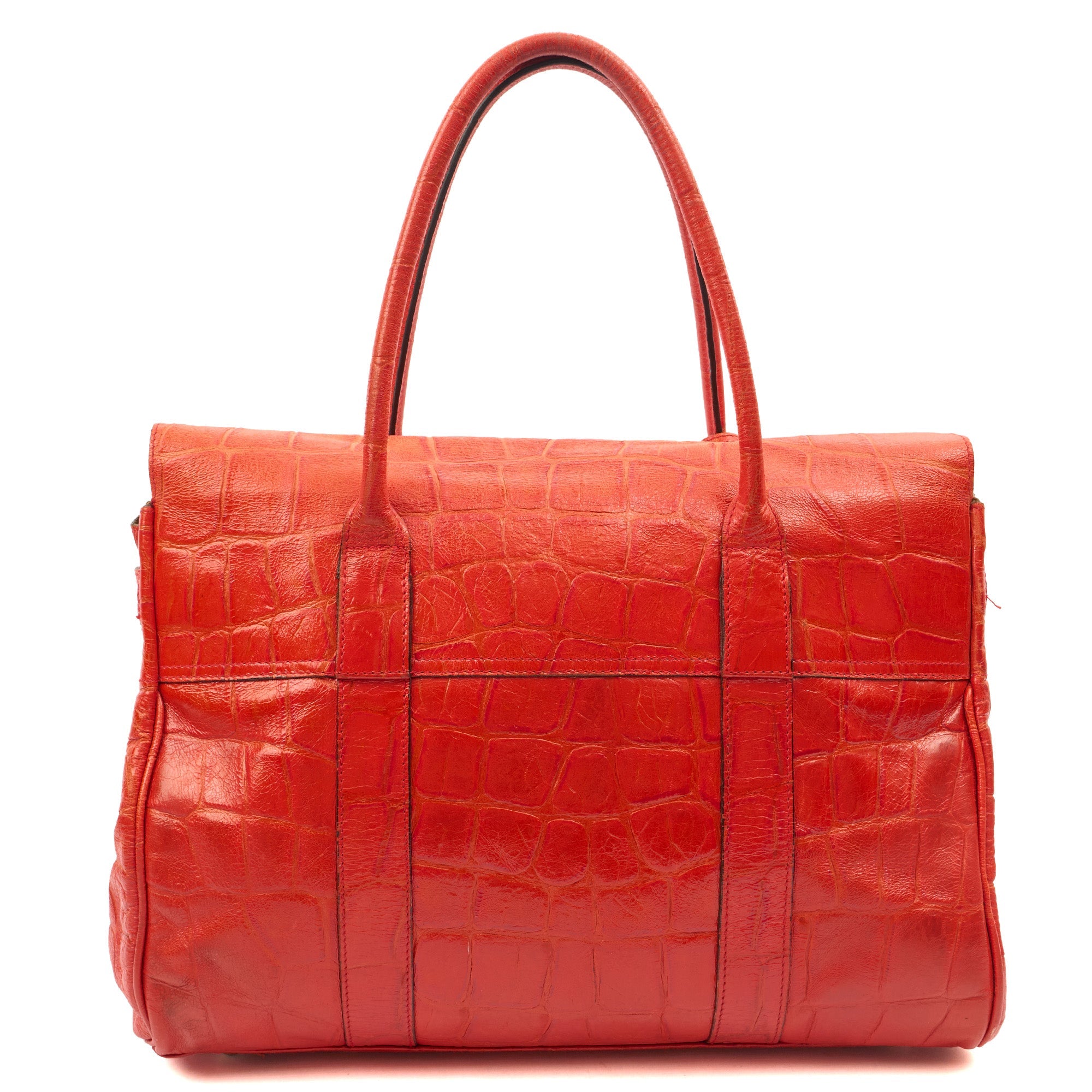 Mulberry Tote Bayswater Heritage in Red, Exotic Effect Leather