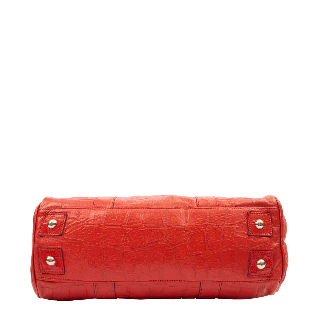 Mulberry Tote Bayswater Heritage in Red, Exotic Effect Leather
