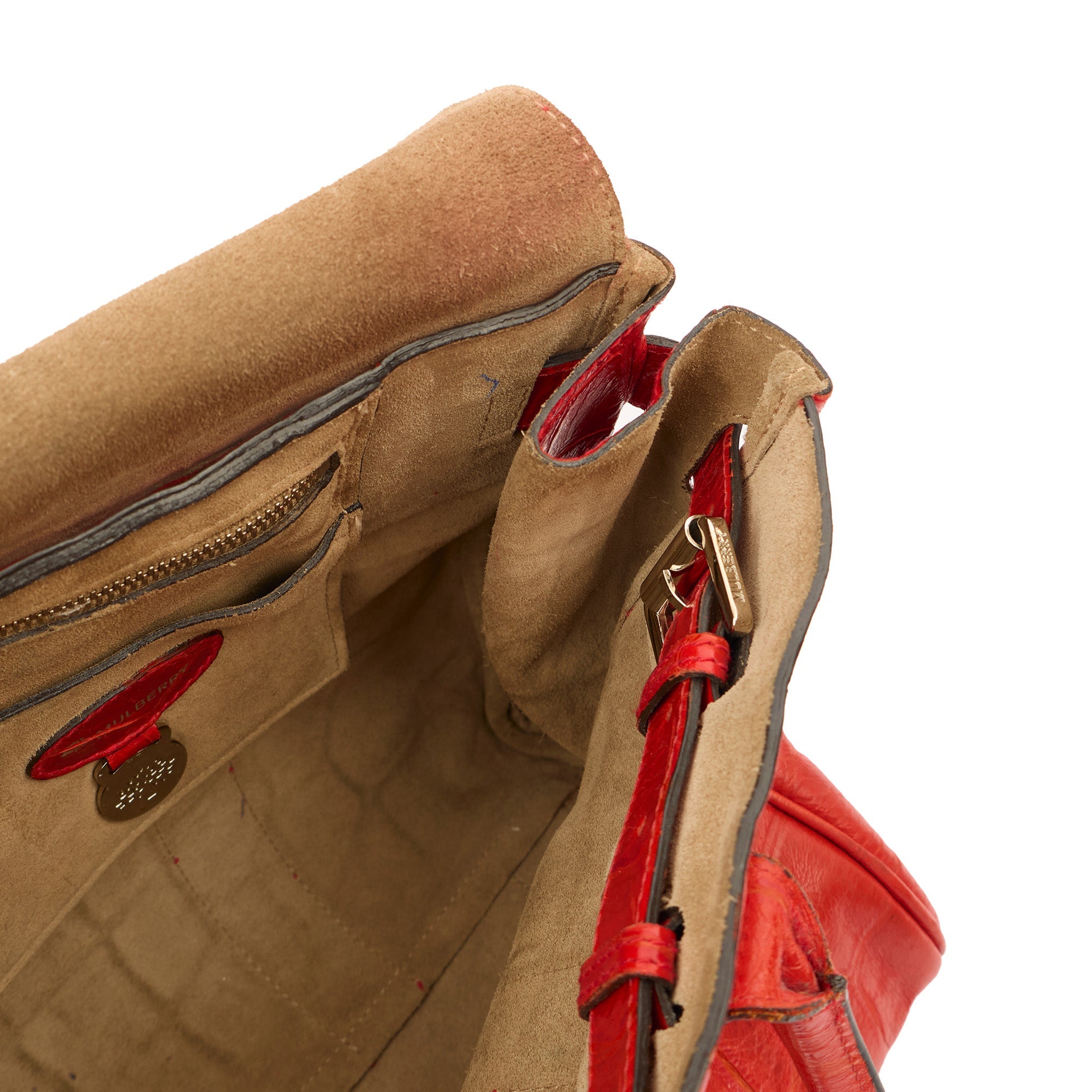 Mulberry Tote Bayswater Heritage in Red, Exotic Effect Leather