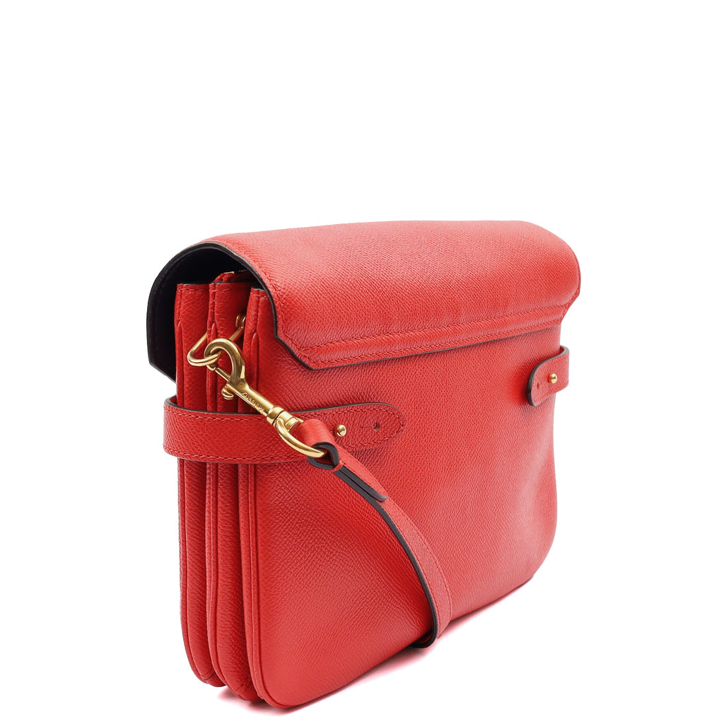 Mulberry Cross Body Belted Bayswater Satchel  in Scarlett, Calfskin Leather