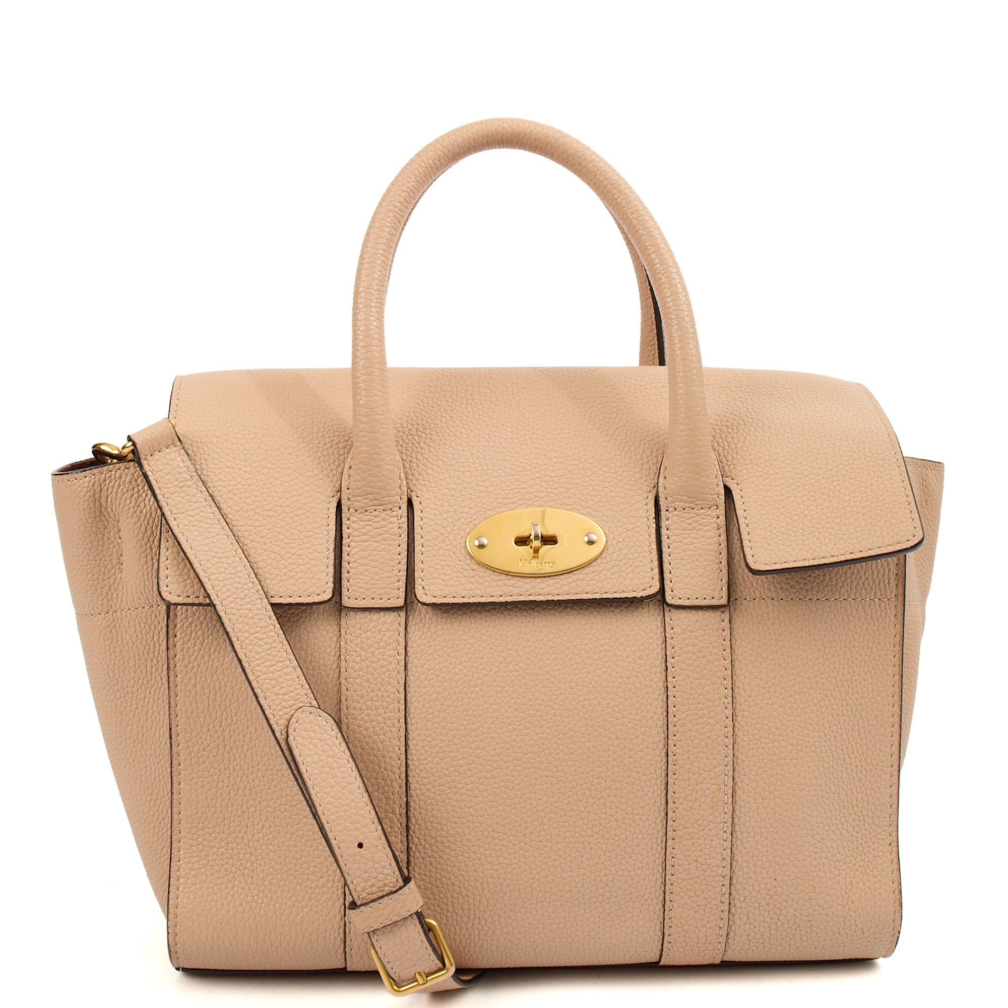 Mulberry Top Handle Bayswater with Strap- Small in Rose Water, Calfskin Leather
