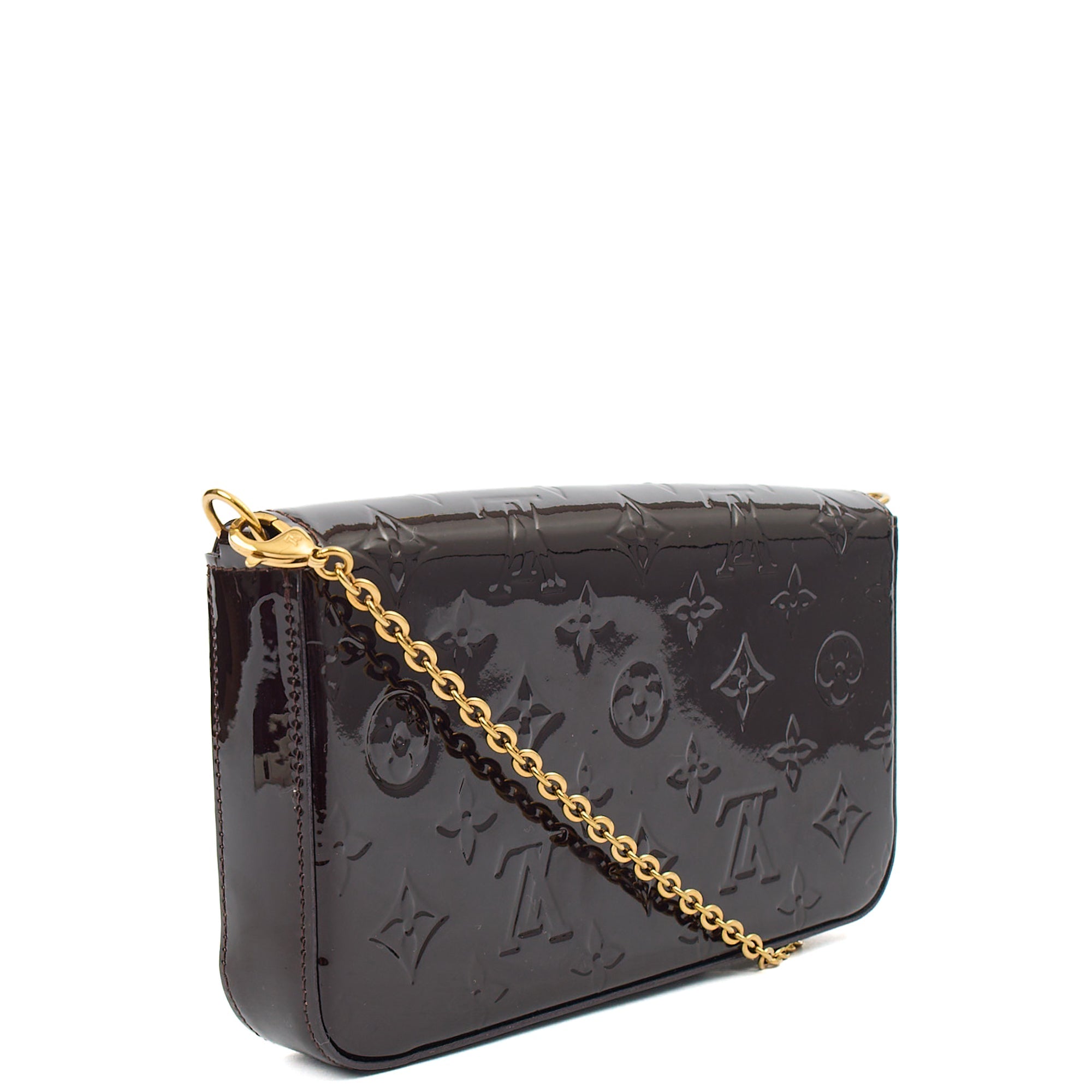 Louis Vuitton Cross Body Felicie Pochette in Amarante, Vernis