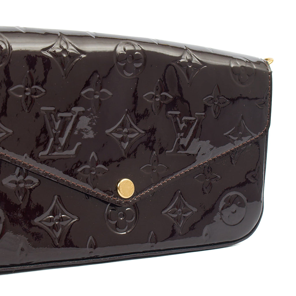 Louis Vuitton Cross Body Felicie Pochette in Amarante, Vernis