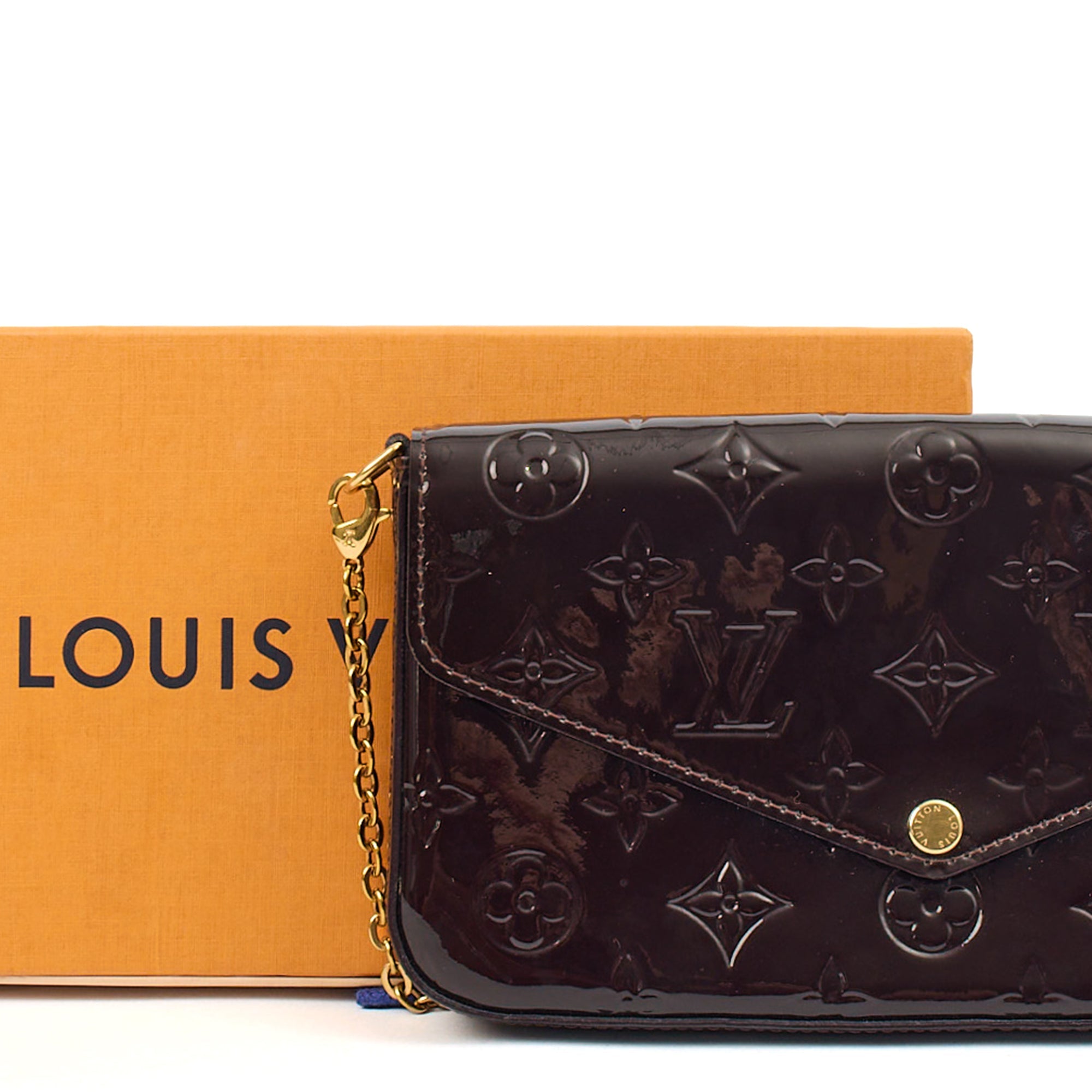 Louis Vuitton Cross Body Felicie Pochette in Amarante, Vernis