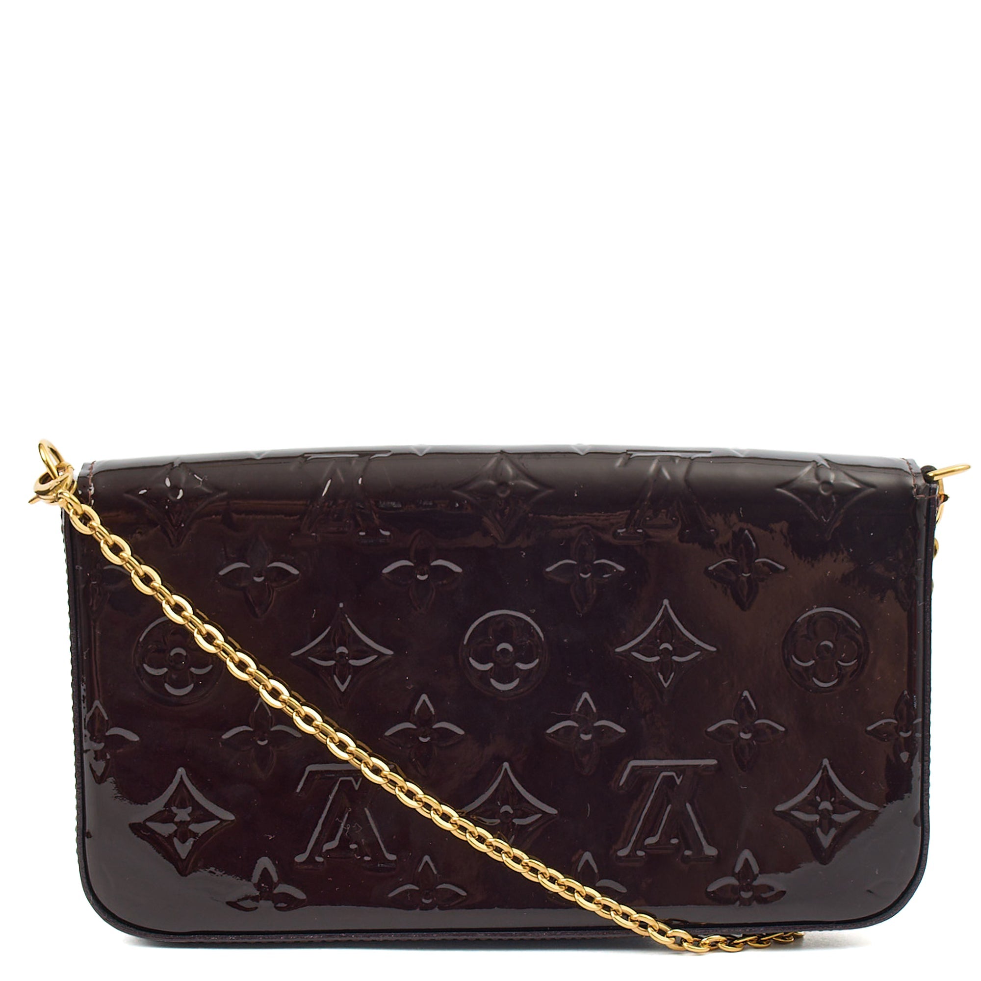 Louis Vuitton Cross Body Felicie Pochette in Amarante, Vernis