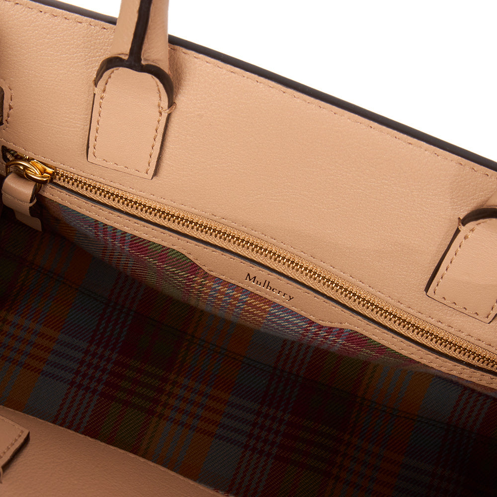 Mulberry Top Handle Belted Bayswater in Putty, Calfskin Leather