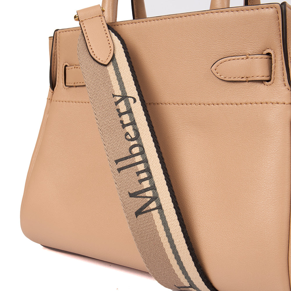 Mulberry Top Handle Belted Bayswater in Putty, Calfskin Leather