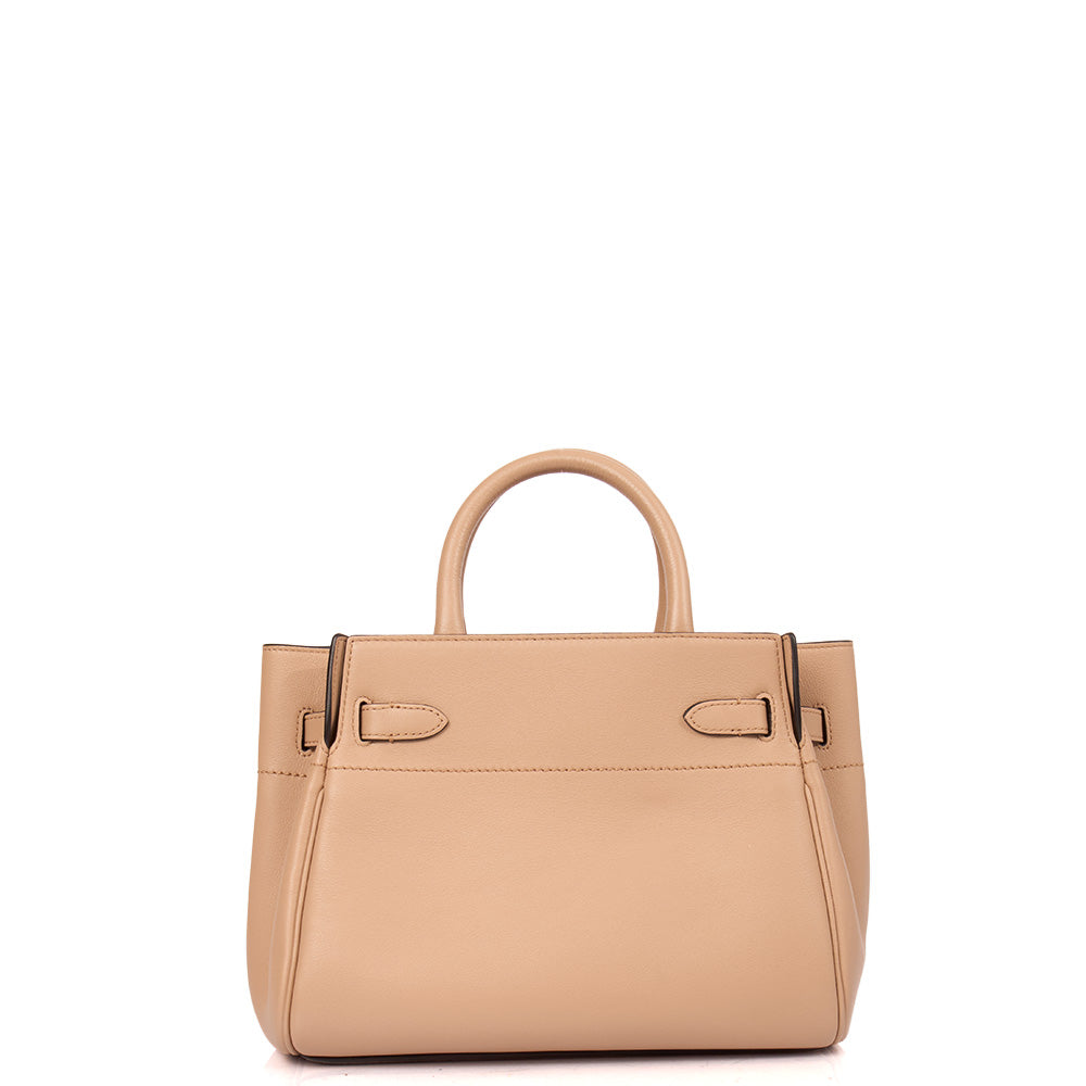 Mulberry Top Handle Belted Bayswater in Putty, Calfskin Leather