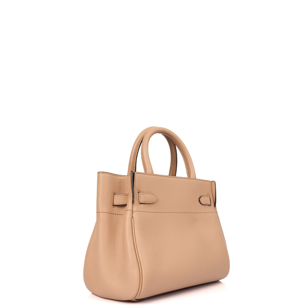 Mulberry Top Handle Belted Bayswater in Putty, Calfskin Leather