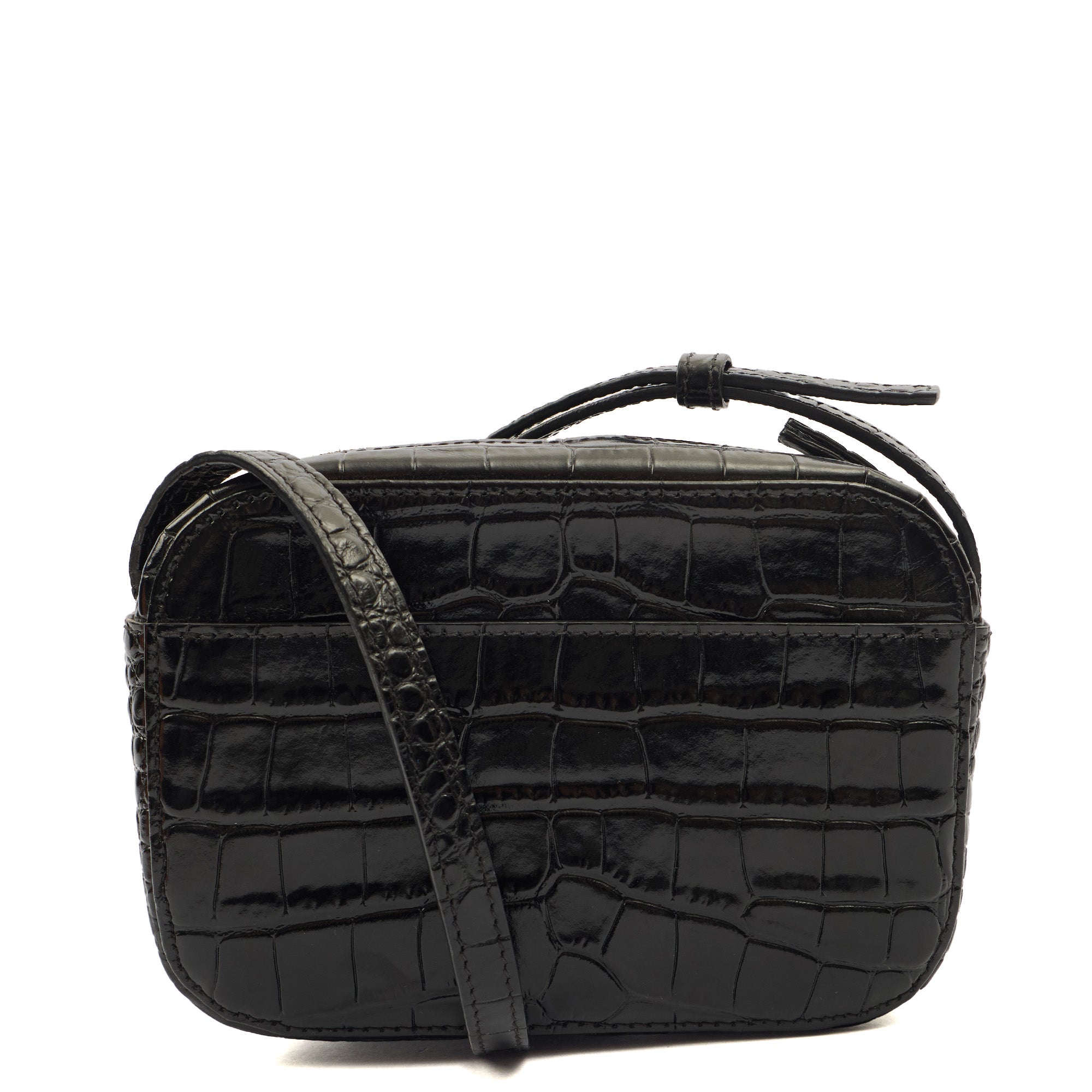 Balenciaga Cross Body Everyday Camera Bag - XS in Black, Exotic Effect Leather