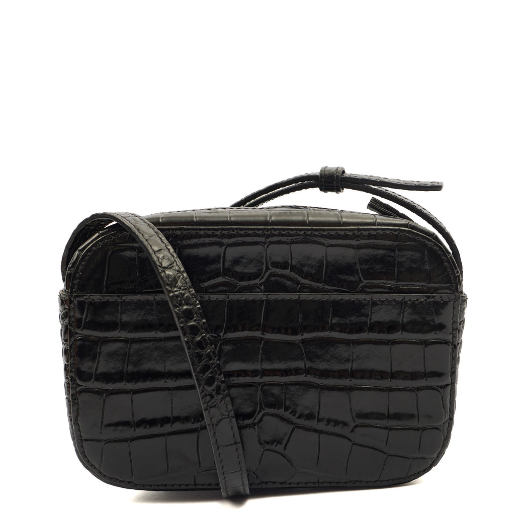 Balenciaga Cross Body Everyday Camera Bag - XS in Black, Exotic Effect Leather