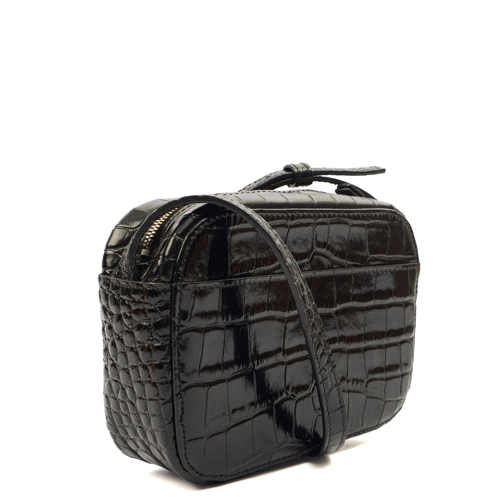 Balenciaga Cross Body Everyday Camera Bag - XS in Black, Exotic Effect Leather