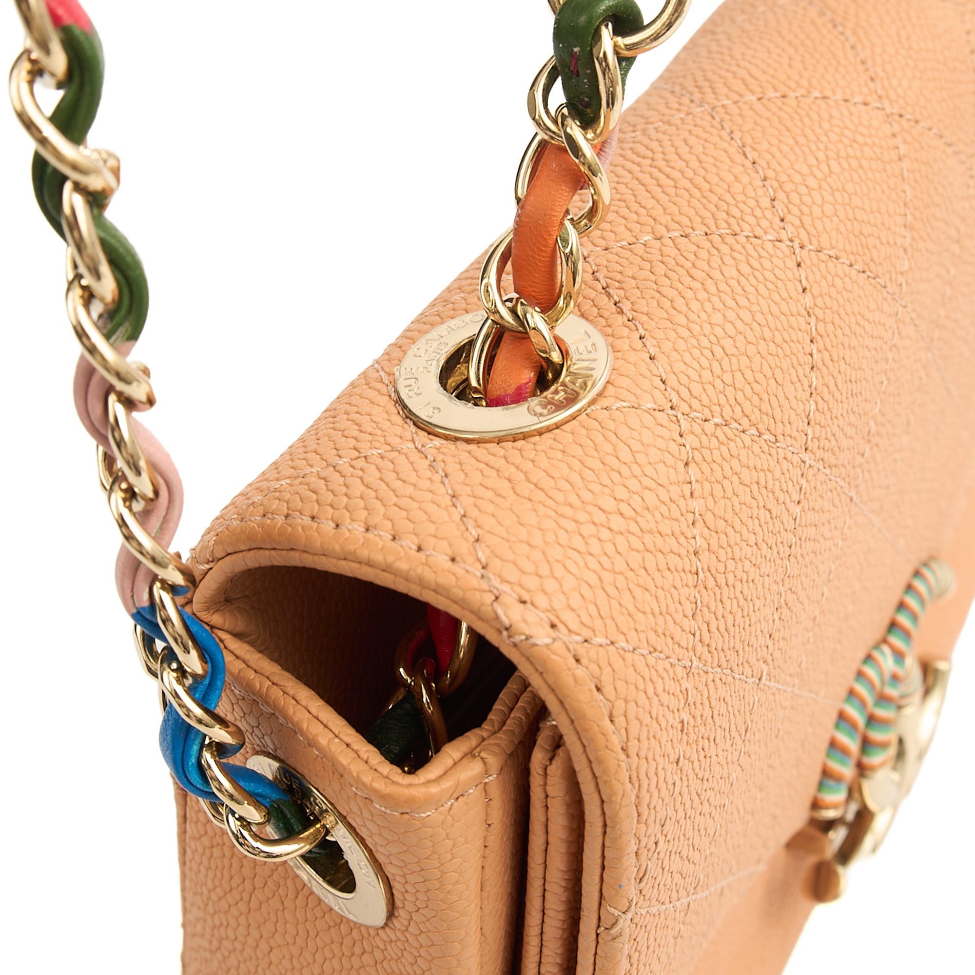 Chanel Cross Body Cuba CC Bag in Orange, Caviar Leather