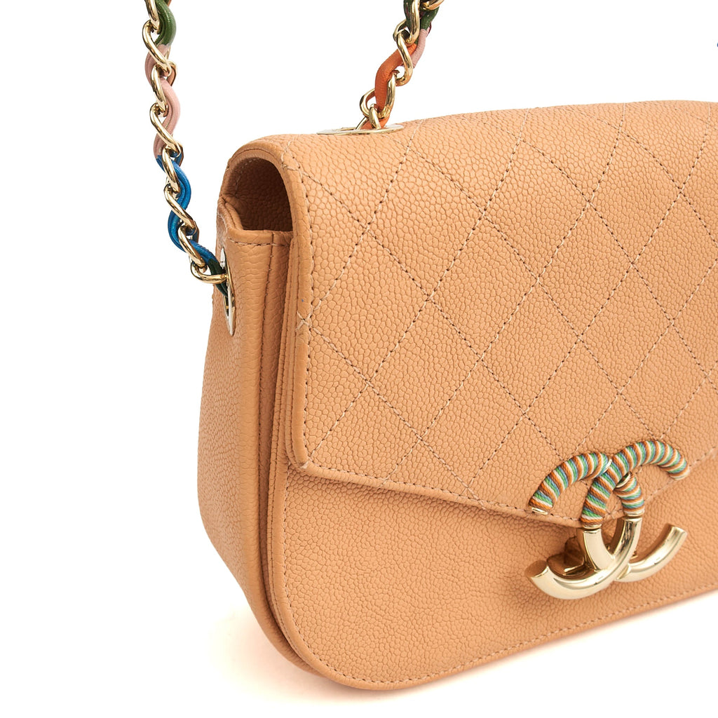 Chanel Cross Body Cuba CC Bag in Orange, Caviar Leather
