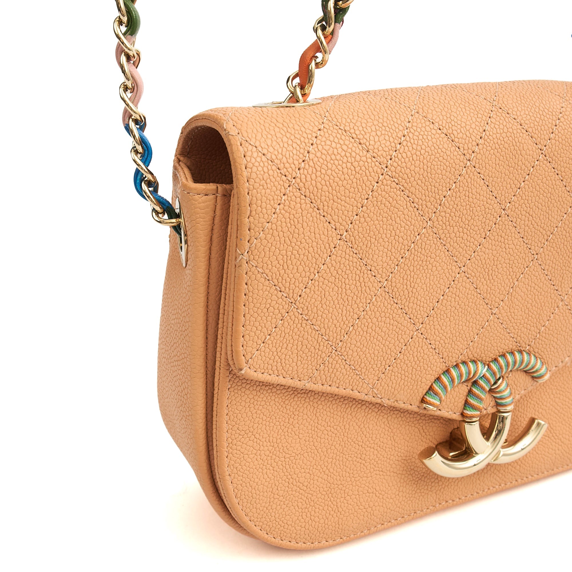 Chanel Cross Body Cuba CC Bag in Orange, Caviar Leather