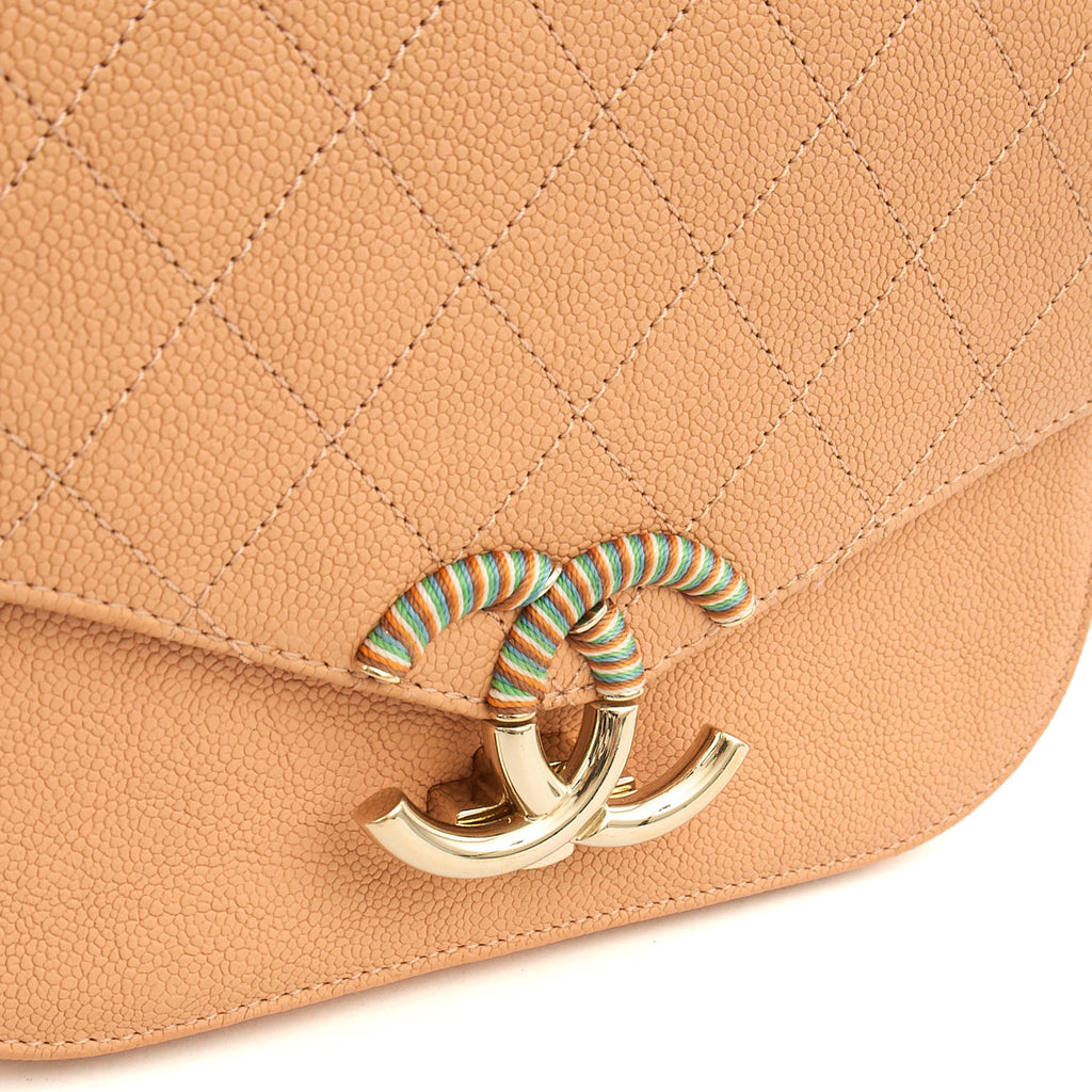 Chanel Cross Body Cuba CC Bag in Orange, Caviar Leather