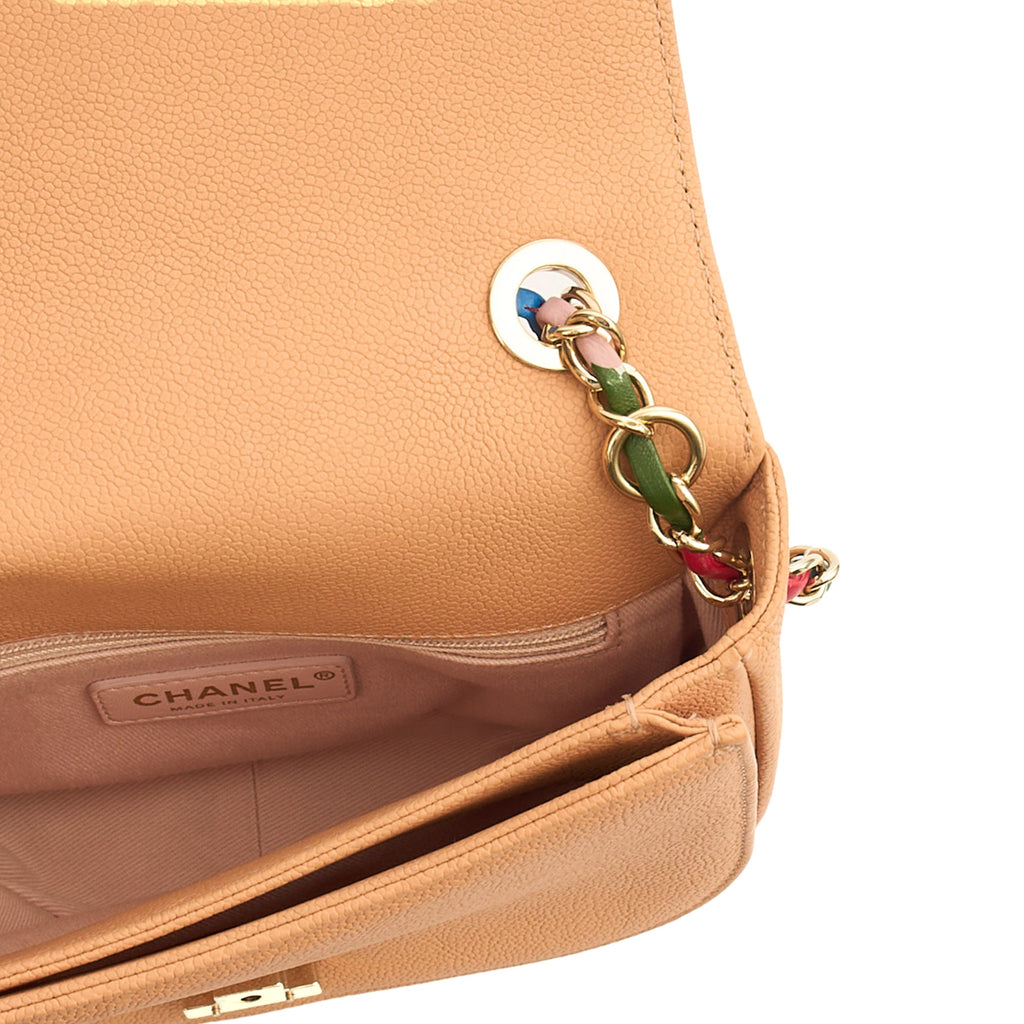 Chanel Cross Body Cuba CC Bag in Orange, Caviar Leather