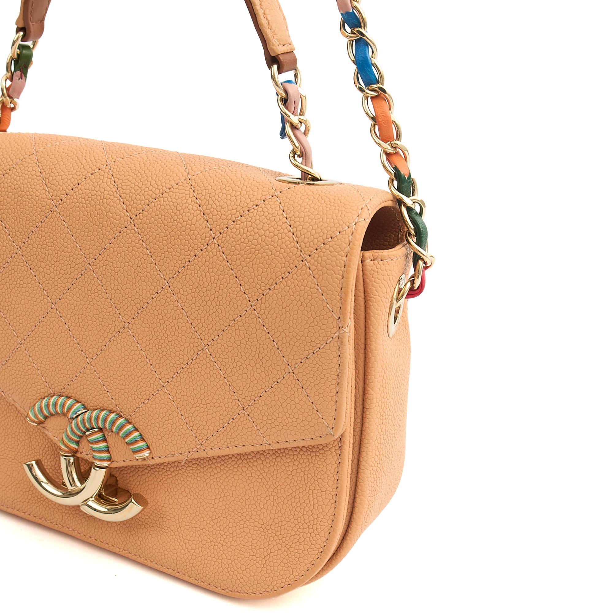 Chanel Cross Body Cuba CC Bag in Orange, Caviar Leather
