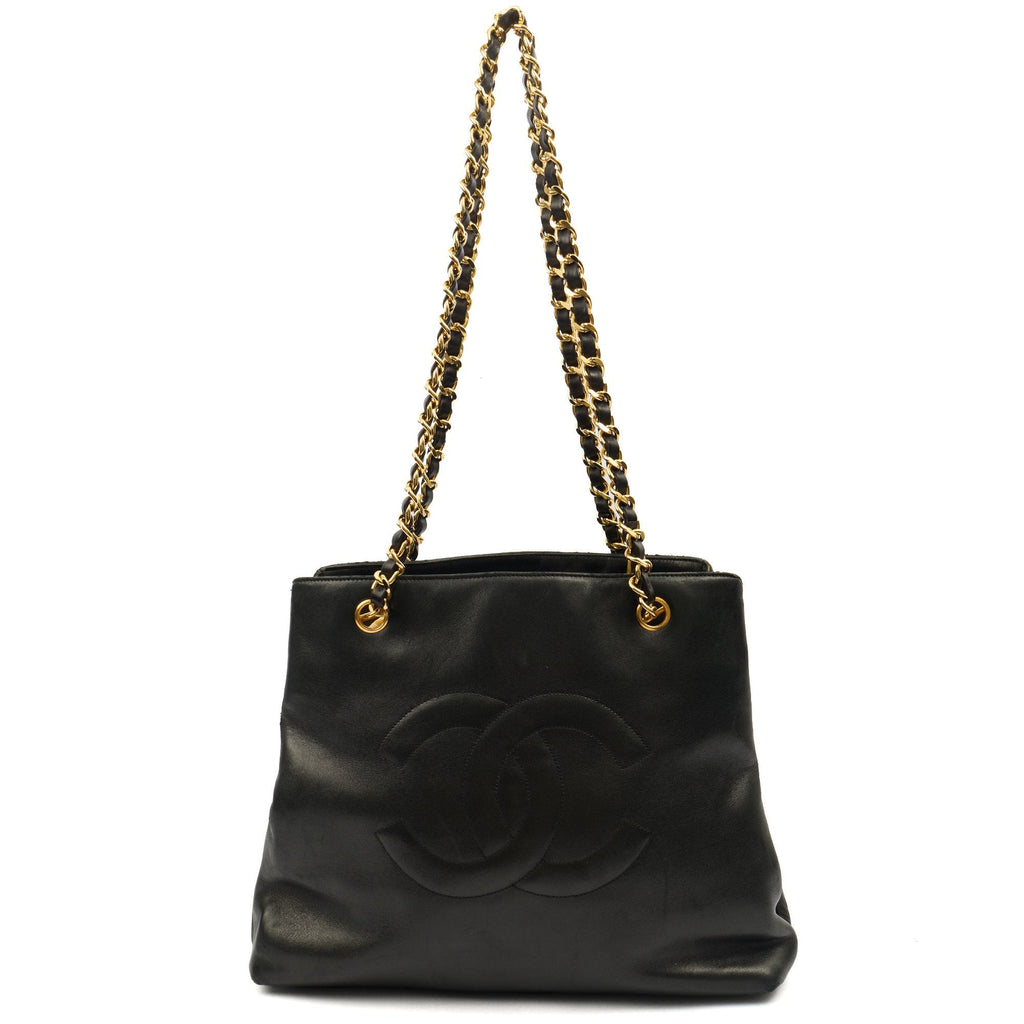 Chanel Tote Vintage Tote in Black, Lambskin Leather