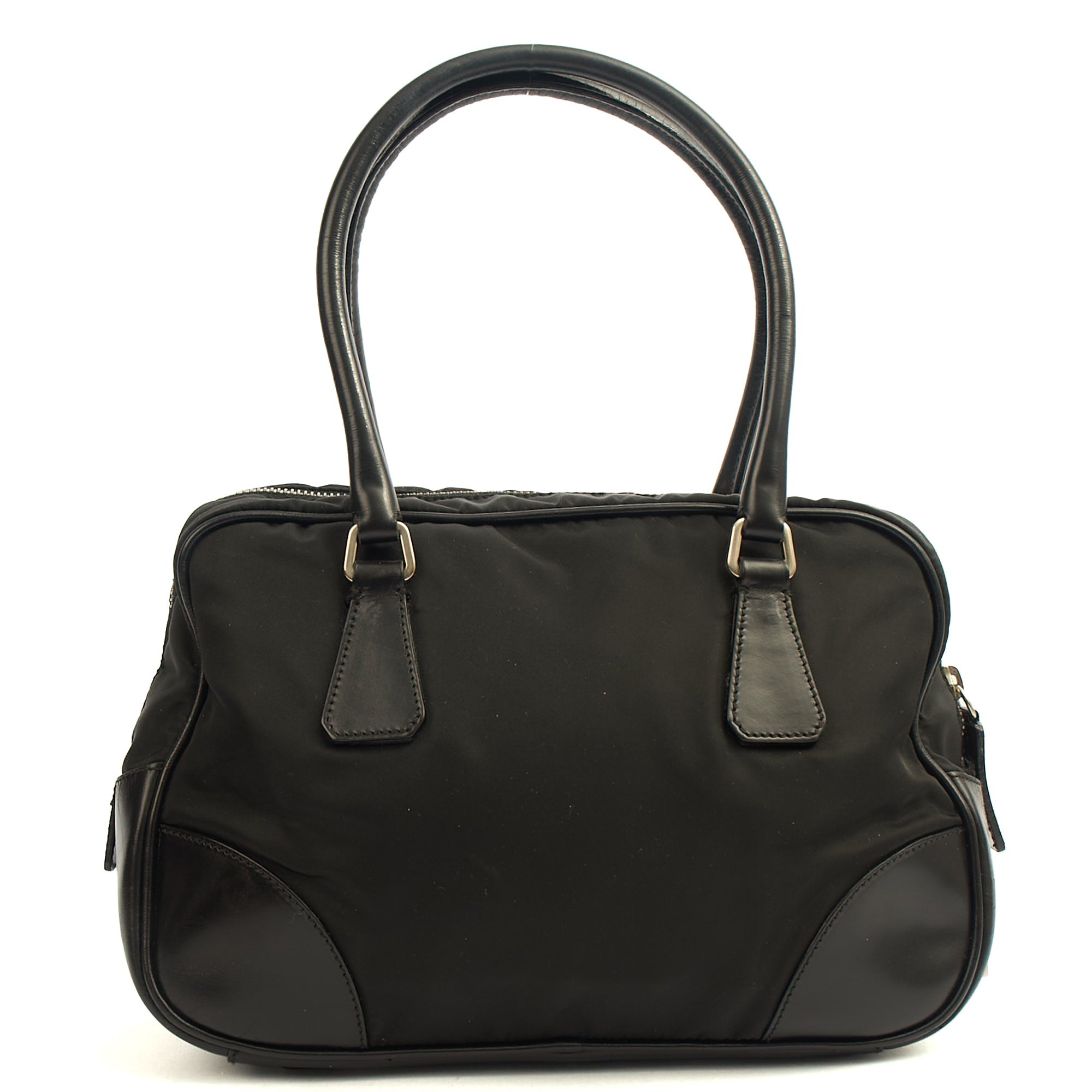 Prada Top Handle Shoulder Bag in Black, Nylon