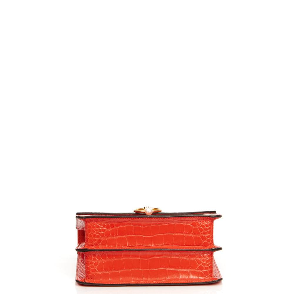 Mulberry Medium Harlow in Hibiscus , Exotic Effect Leather