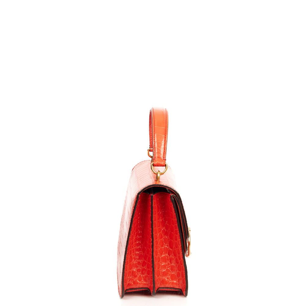 Mulberry Medium Harlow in Hibiscus , Exotic Effect Leather