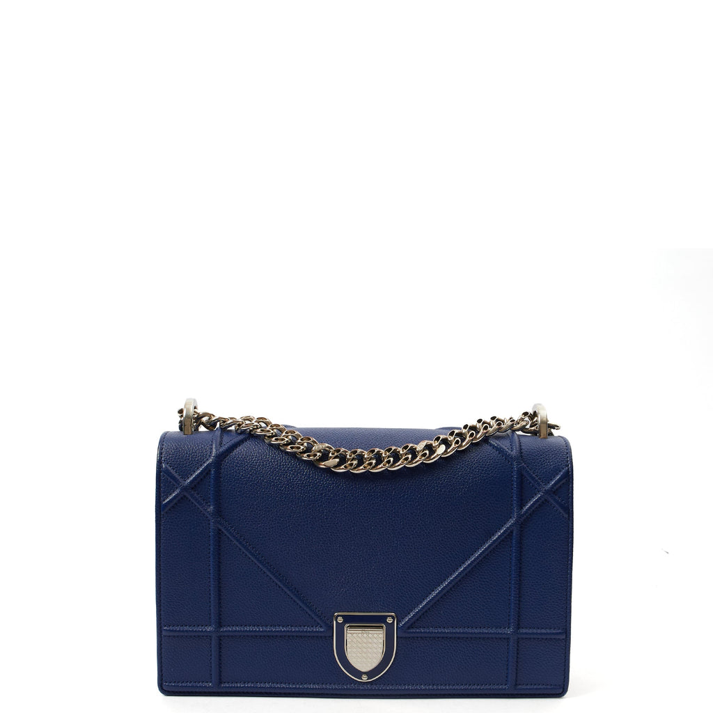 Christian Dior Shoulder Bag Diorama - Medium in Blue, Leather