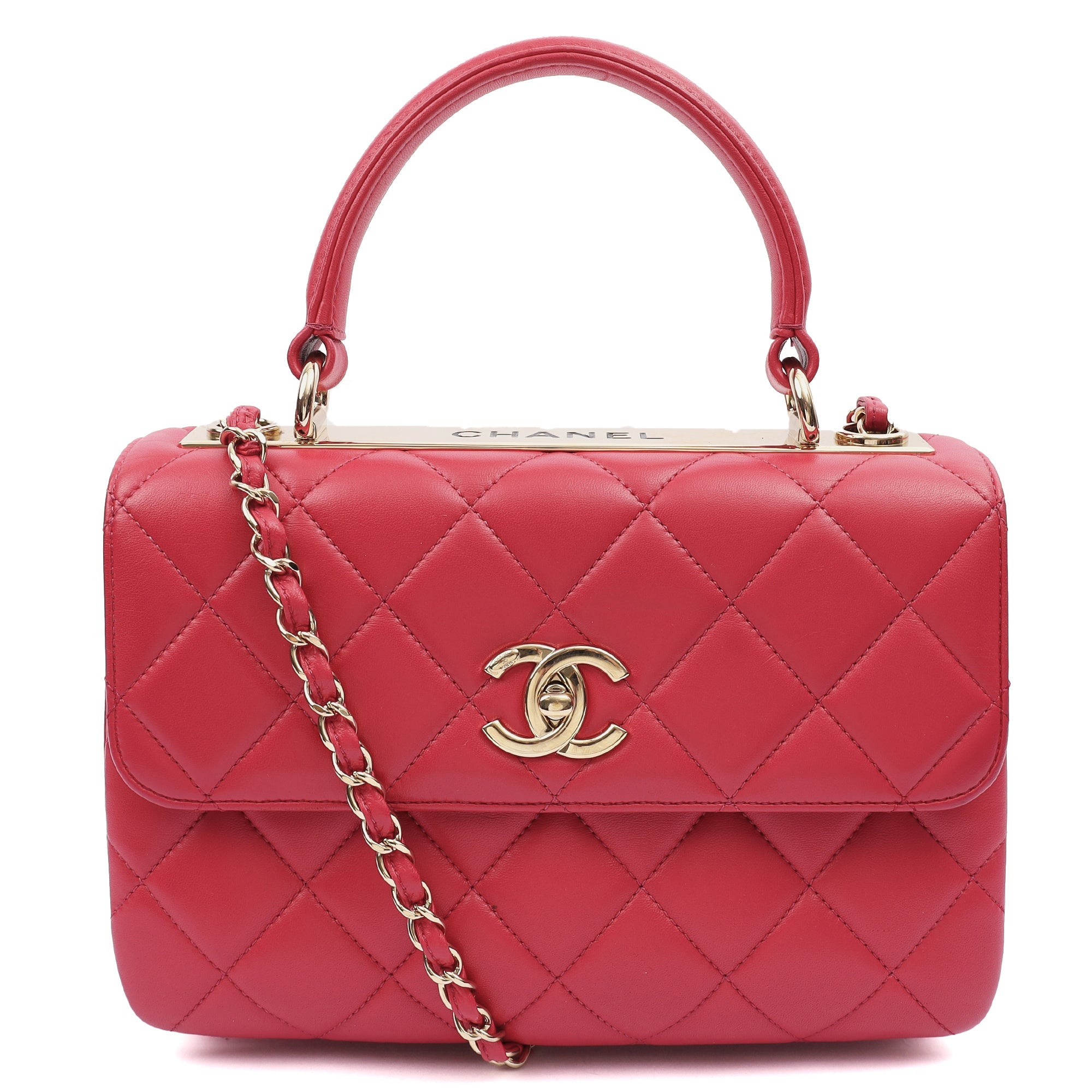 Chanel Top Handle Trendy CC in Pink, Calfskin Leather