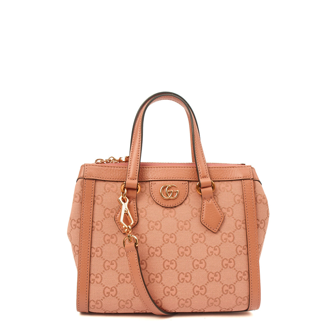 Gucci Tote Ophidia Tote Bag - Small in Dusty Pink, GG Canvas