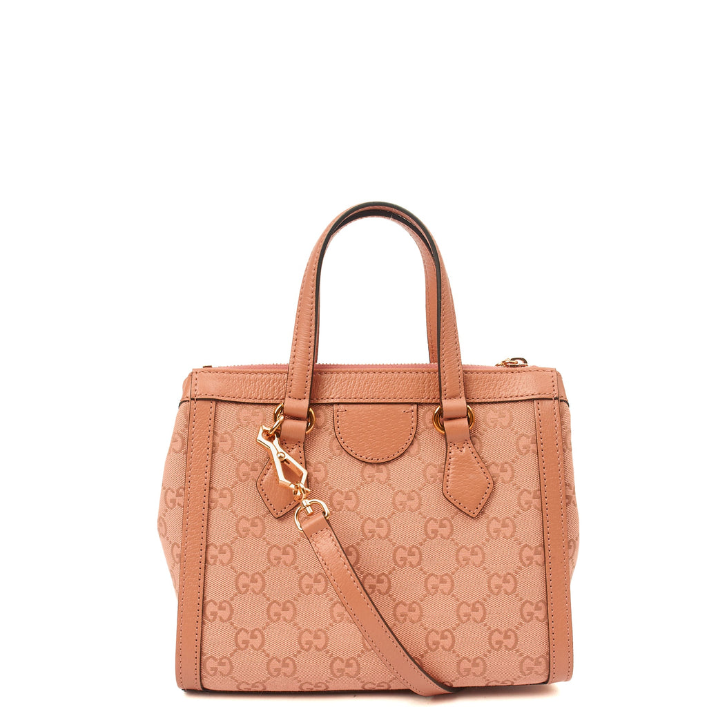 Gucci Tote Ophidia Tote Bag - Small in Dusty Pink, GG Canvas