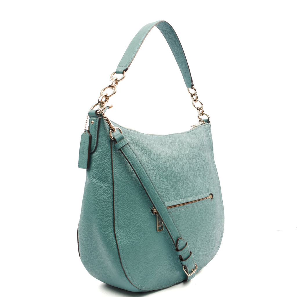 Coach Shoulder Bag Hadley Hobo in Blue, Leather