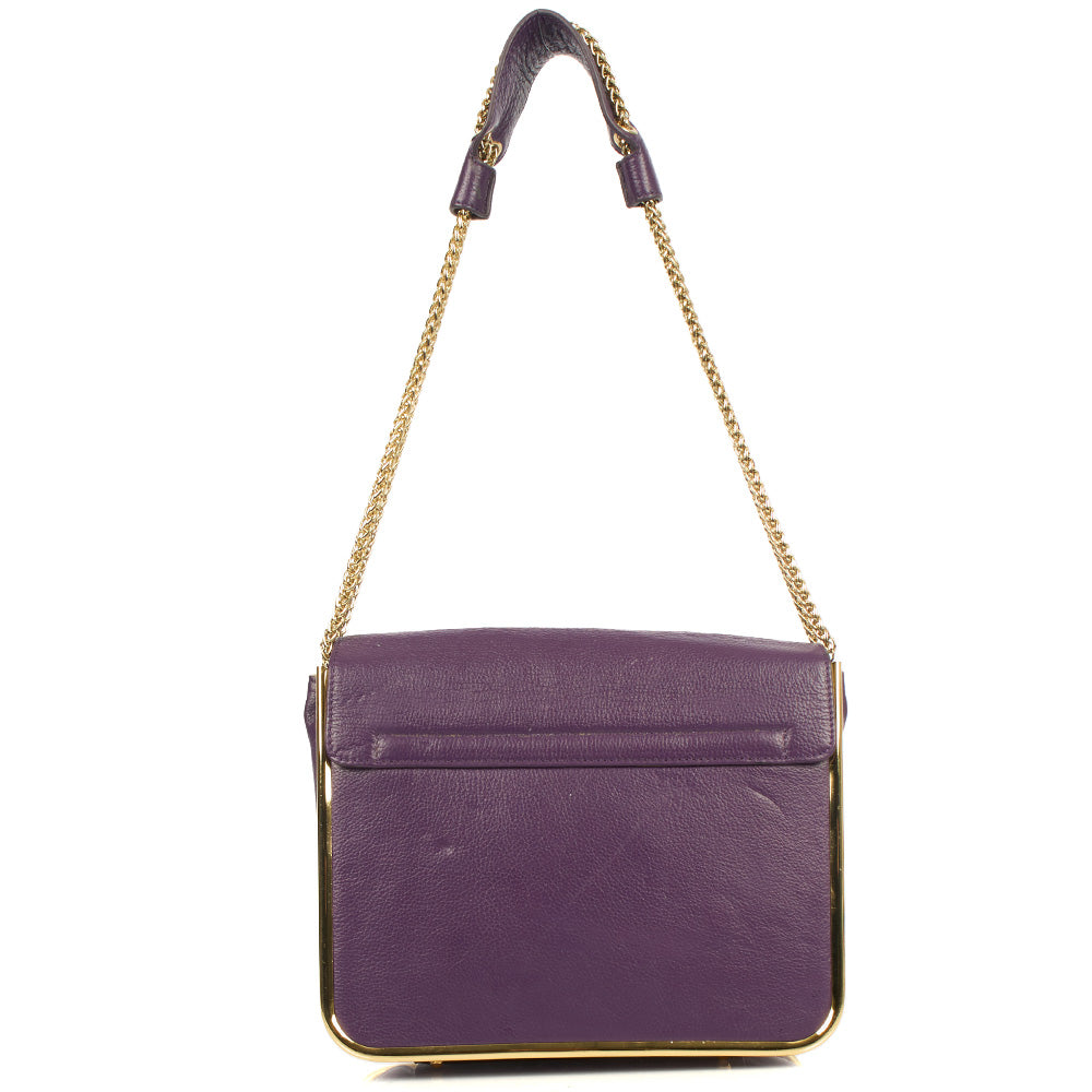 Chloe Shoulder Bag Sally - Medium in Purple, Calfskin Leather