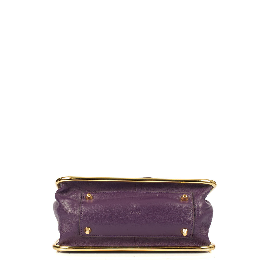 Chloe Shoulder Bag Sally - Medium in Purple, Calfskin Leather