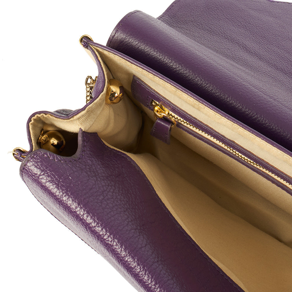 Chloe Shoulder Bag Sally - Medium in Purple, Calfskin Leather
