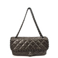 Chanel Shoulder Bag Flap Bag in Metallic, Calfskin Leather